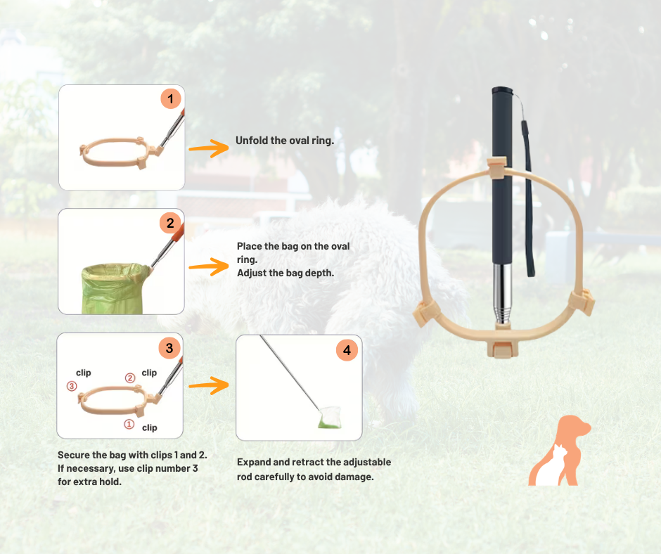 PawPicker™ |Three-Clasp Fixed Universal Pet Poop Picker